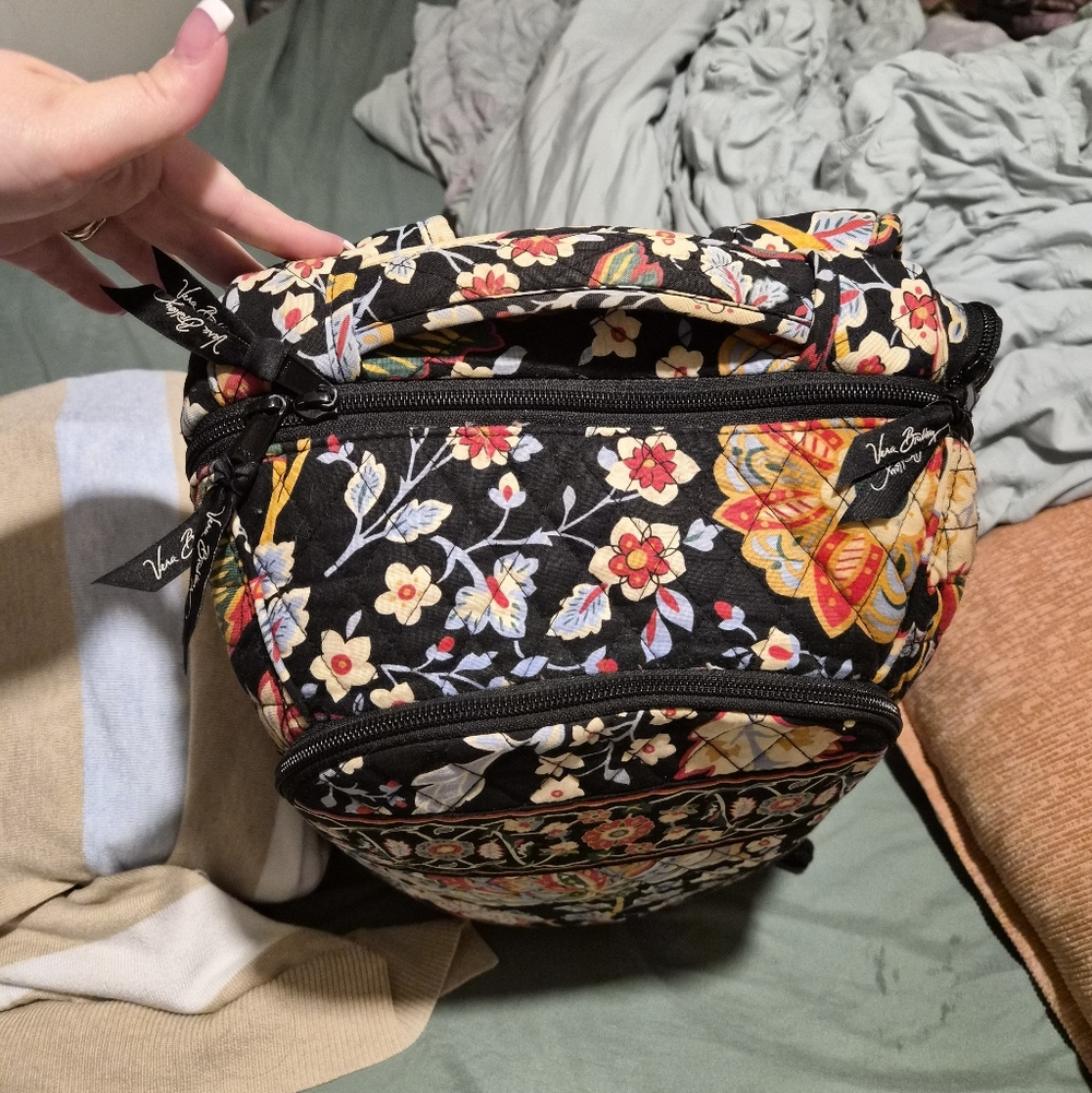 Vera Bradley Floral Backpack - Black, Red, Blue - Picture 4 of 12